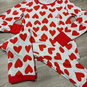 Old Navy Red and Gray Heart Pajama Set